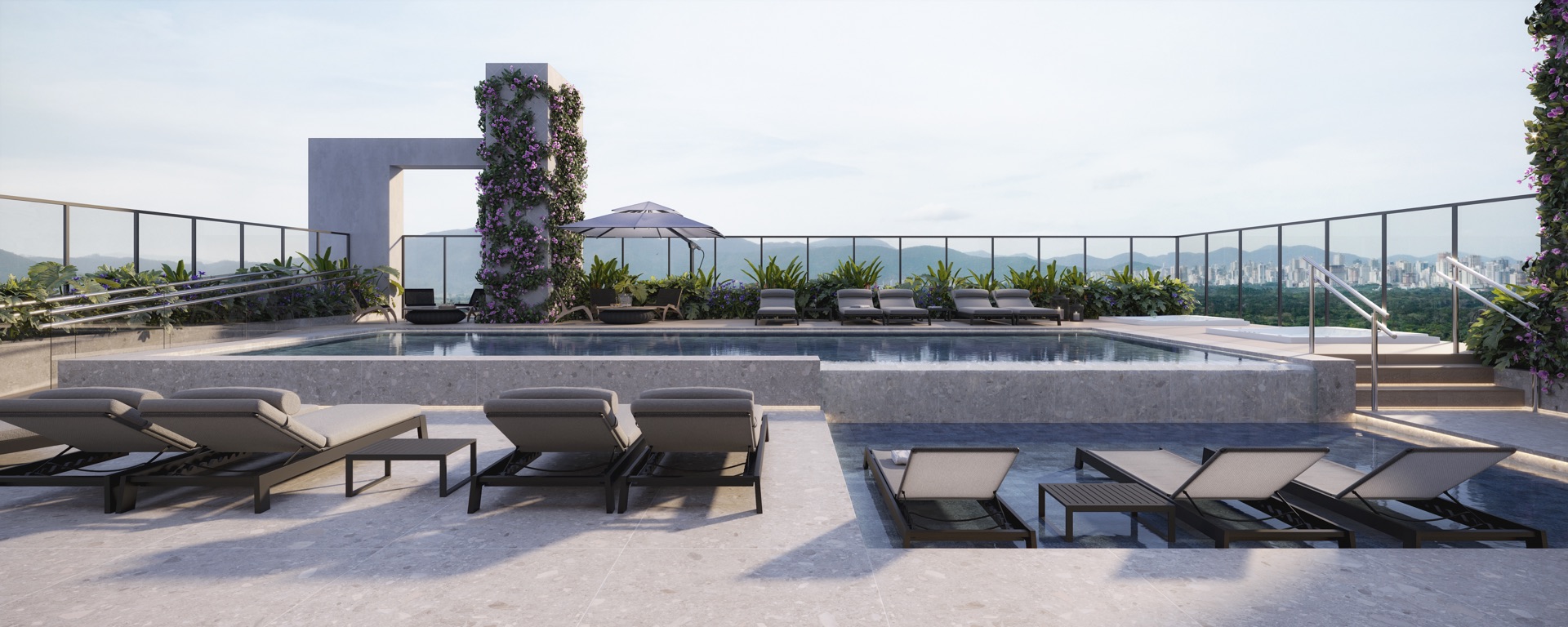 Piscina externa no rooftop do Ventura